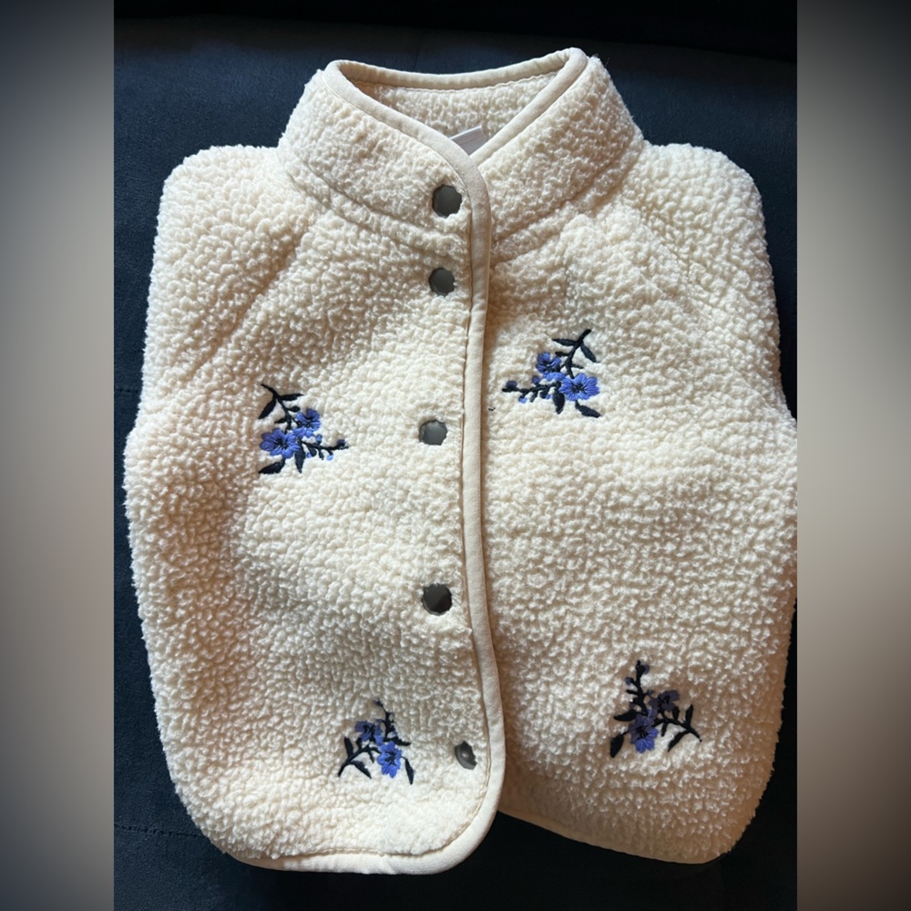Blue Floral Embroidered Jacket